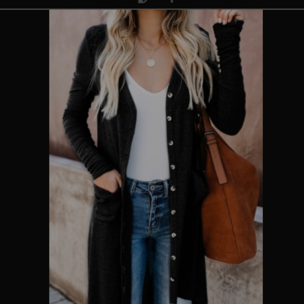 Selected Button Down Pocketed High Low Cardi - image 3